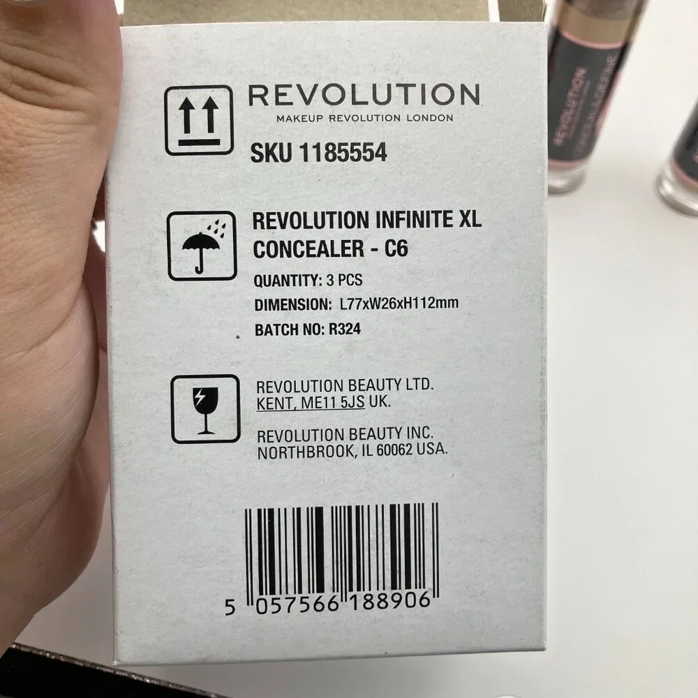 Lot of 3 Revolution Conceal & Define Infinite Concealer C7 16HR Wear Creaseproof